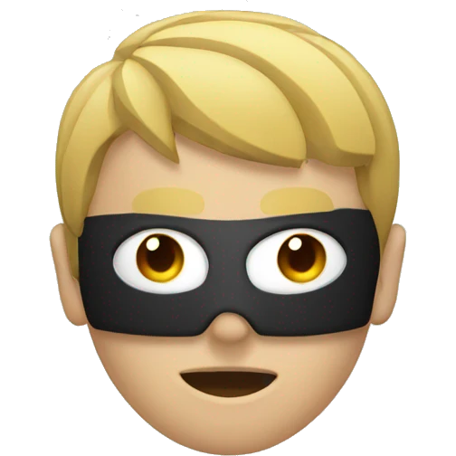 karate face covered person with b badge on  emoji