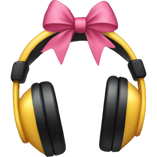 Headphones with bows emoji