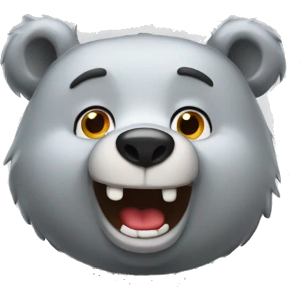 realistic-falling-in-love-grey-bear-smiling-in-the-form-of-hearts emoji