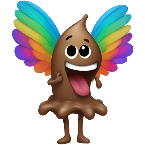 Poop with wings and human legs  emoji