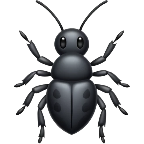 a cute black tick emoji
