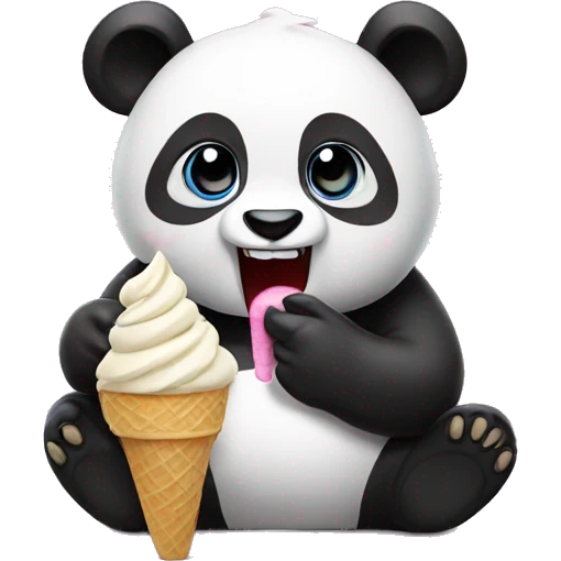 Panda eating ice cream emoji