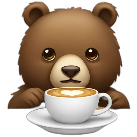 bear having coffee emoji