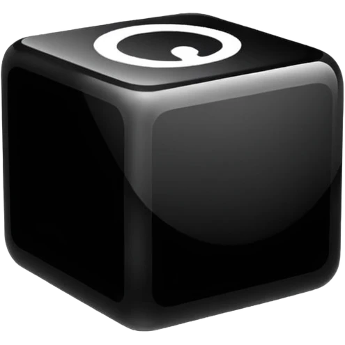 black cube in glass style emoji