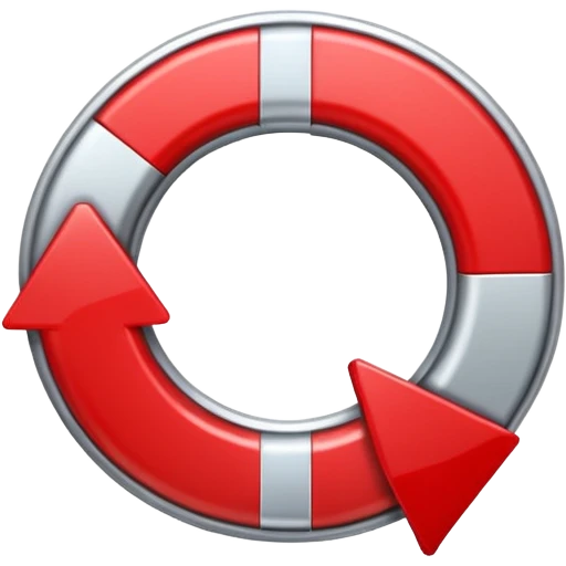 Prompt 15: "Is your backup plan."
Graphic: 🔄 Refresh/loop arrows icon (white with red highlights).
Animation: Arrows rotate smoothly.
Background: Transparent. emoji