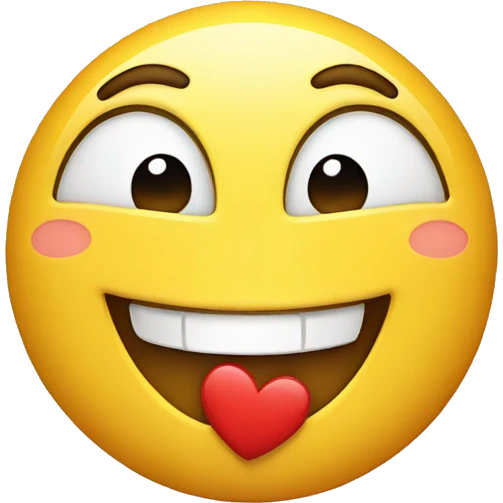 A smiling face with a heart on the chest emoji