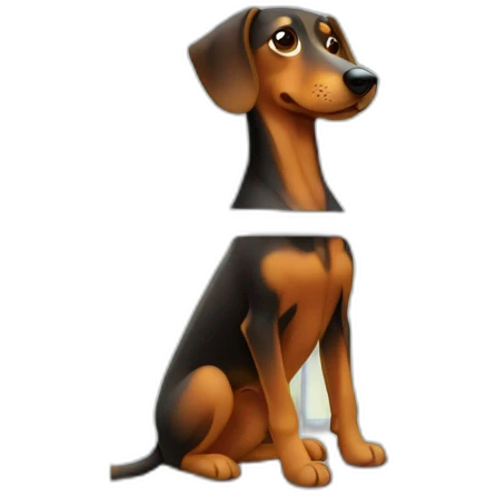 Teckel dog looking out the window emoji