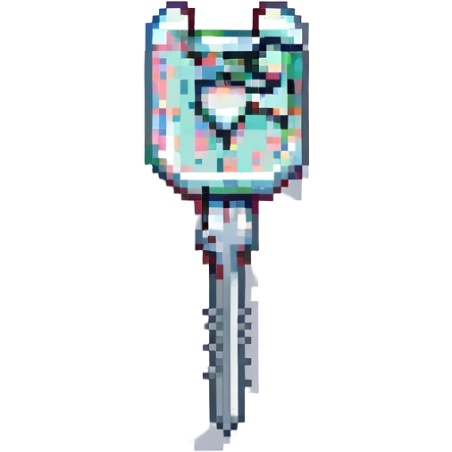 realistic lockpick in Minecraft style, blocky, pixelated, metallic emoji