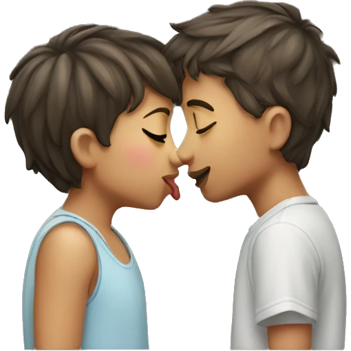 boy with girl kisses  emoji