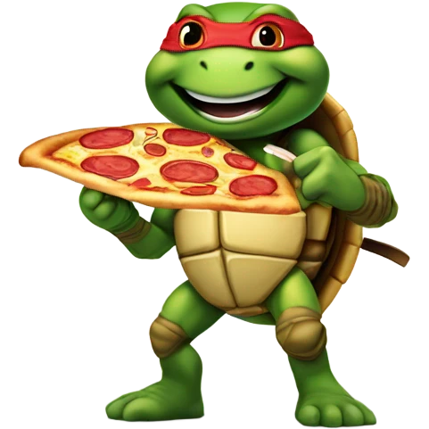 Ninja turtle eating pizza  emoji