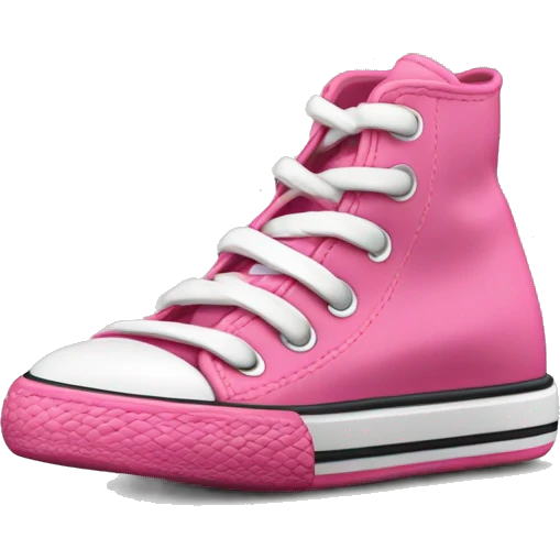 Zapatilla convers rosada, con los cordones sueltos, solo el par derecho, nuevas emoji