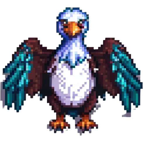 a vulture, pixel art style emoji
