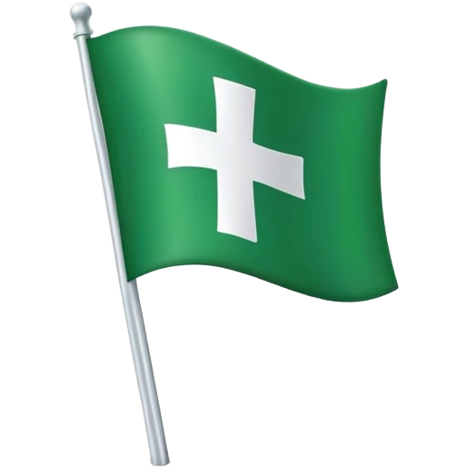 Green flag with white cross emoji