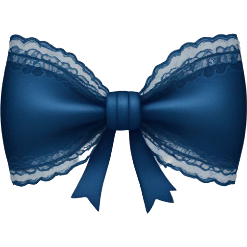 Dark blue bow with lace emoji