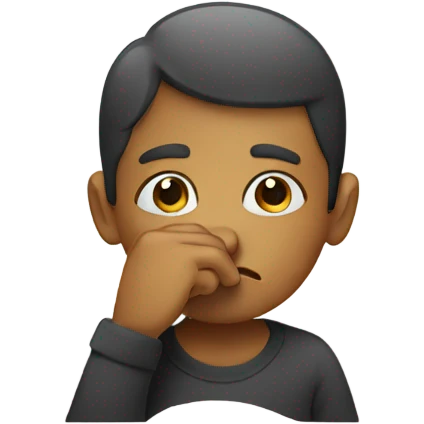 Wiping nose with finger emoji