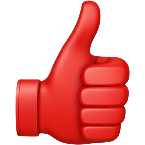 crea un dedo de like en color rojo al centro debe ir la frase "caja cusco" emoji