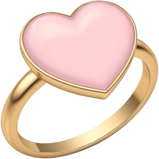 Light Pastel Pink Gold Heart Ring emoji
