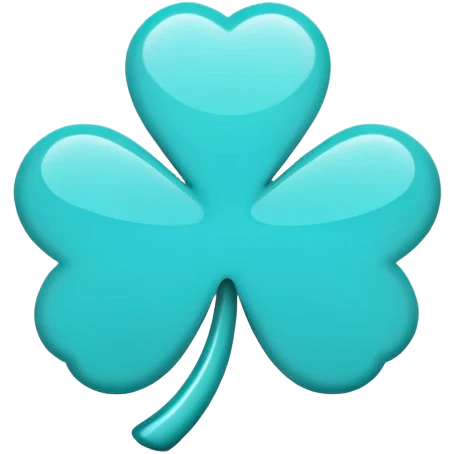 Turquoise clover shape emoji