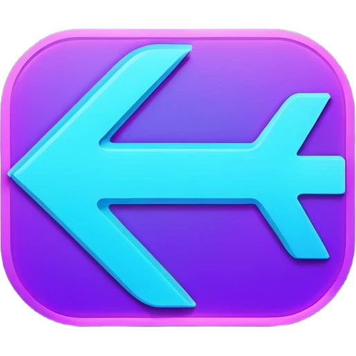 Futuristic “refresh/replay” arrow in Virtuosa style: rounded shape, blue (#00A9F4) and violet (#9A1AFF) neon glow, smooth 3D look, friendly and modern. No text. Full background (not transparent).
 emoji