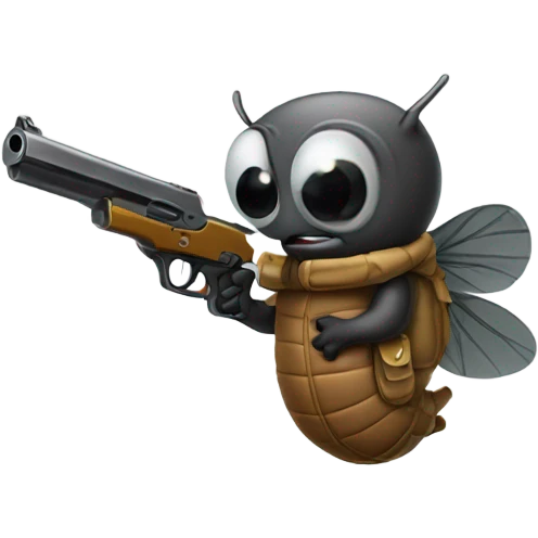 Fly squirl with gun emoji