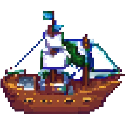 a ship, pixel art style emoji