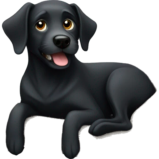 A black dog in a tree emoji