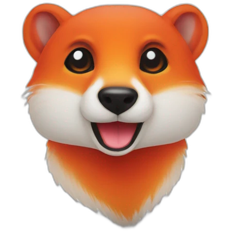 mongoose red white orange on a pillow emoji