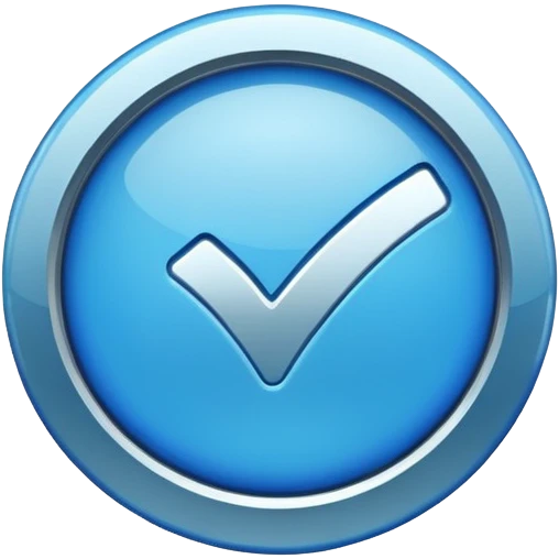 Quiero el logo de verificación de tiktok pero redondo y en vez del logo de tiktok pon un chulo  emoji