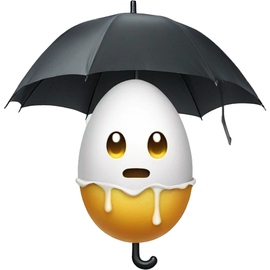 Egg covered by an umbrella from rain emoji