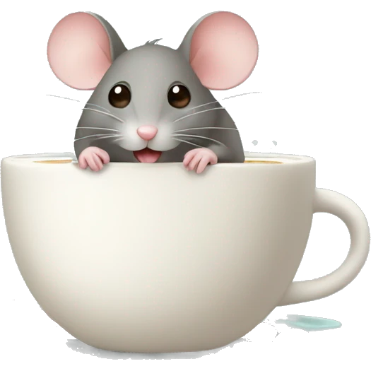 mouse bathing i a cup of coffee emoji