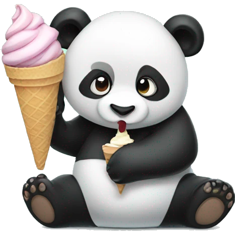 Panda eating ice cream emoji