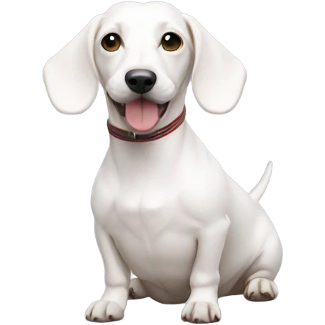 White sausage dog with ball emoji