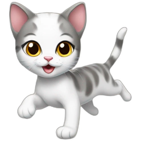running kitten in leggins emoji