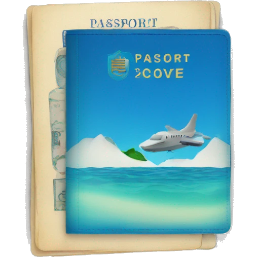 passport with blue cove emoji
