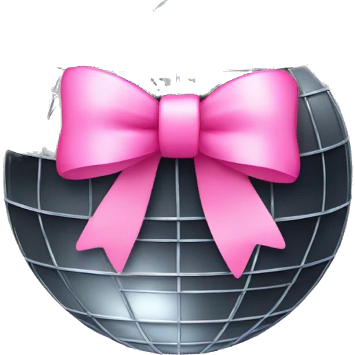 Disco ball with pink bow on top emoji