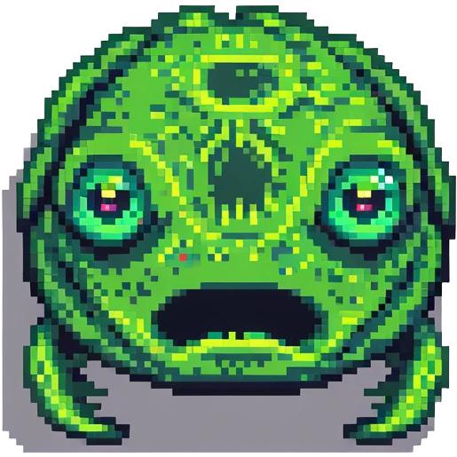 green slime monster with eyes emoji