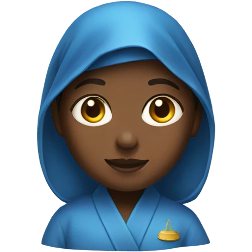 Girl wearing a blue robe emoji