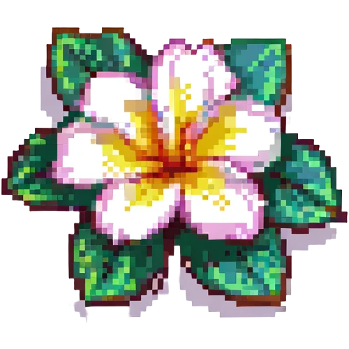 plumeria flower, small, colorful emoji