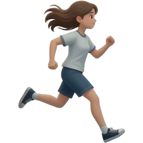 Girl running through the library emoji