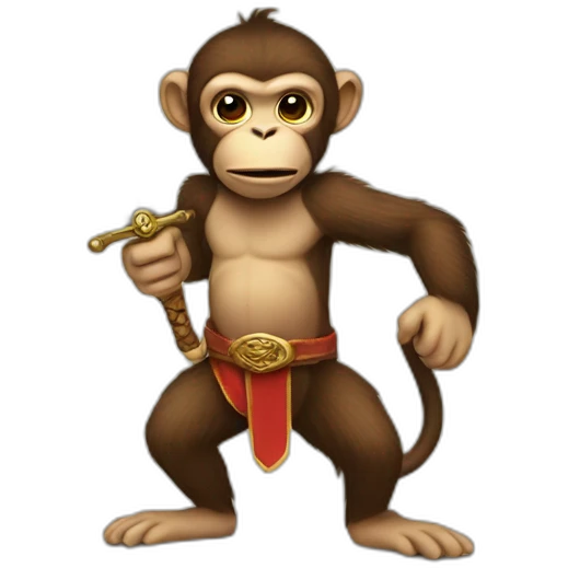 Monkey with sword funny emoji