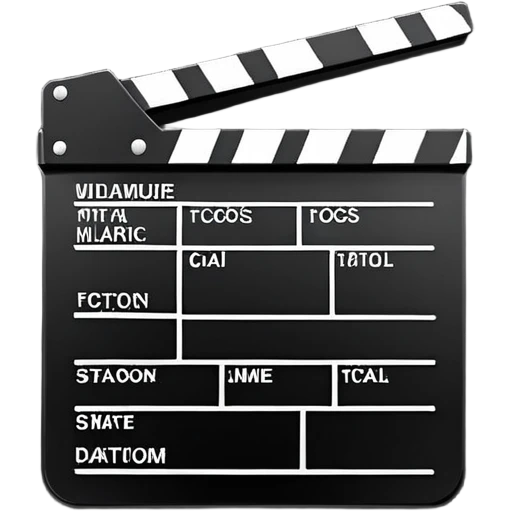 hyper minimal movie slate silhouette, fewest possible lines, essence of a clapperboard emoji