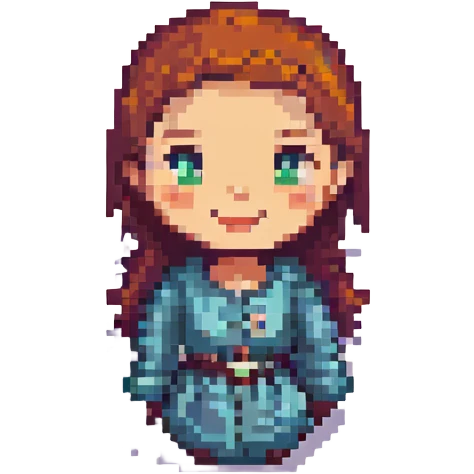 smiling woman, pixel art style emoji