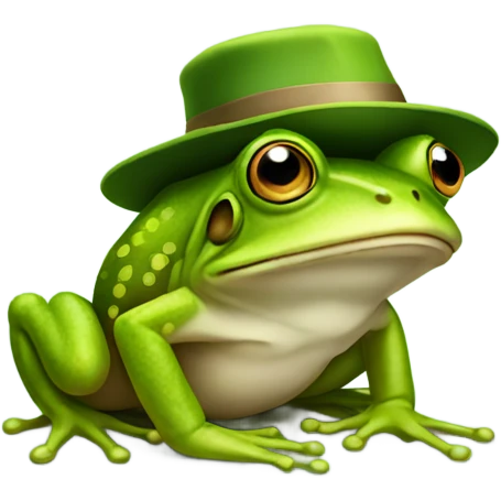 Frog with a hat emoji