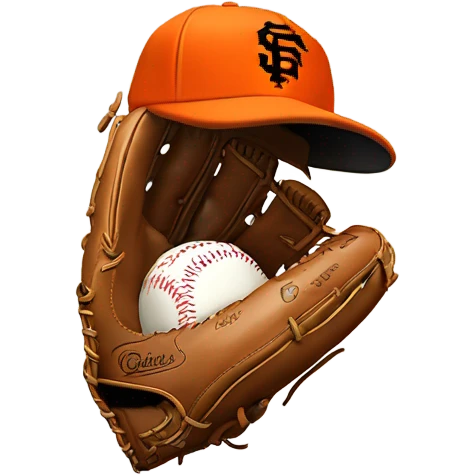 SF Giant’s baseball glove and hat & bay emoji
