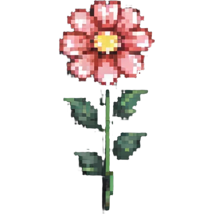 vibrant colored pixel art flower emoji