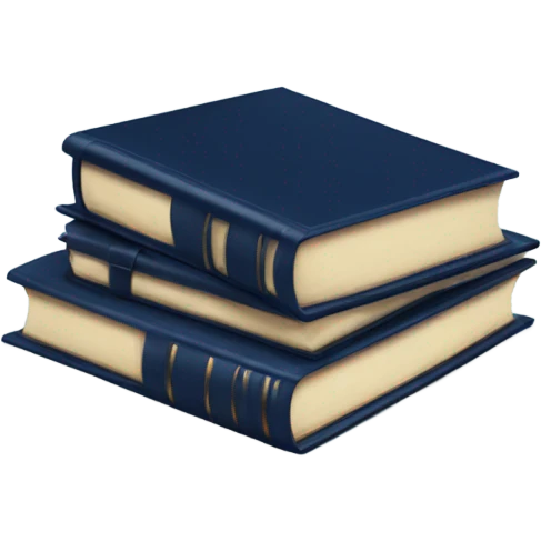 A stack of navy blue vintage style books and in the background blue peonies and blue monstera flowers  emoji