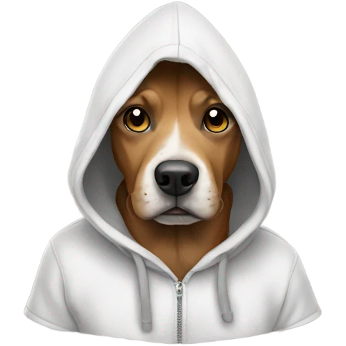 Dog wearing hoodie emoji