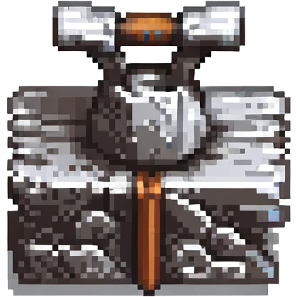 high contrast steel anvil, pixel art emoji
