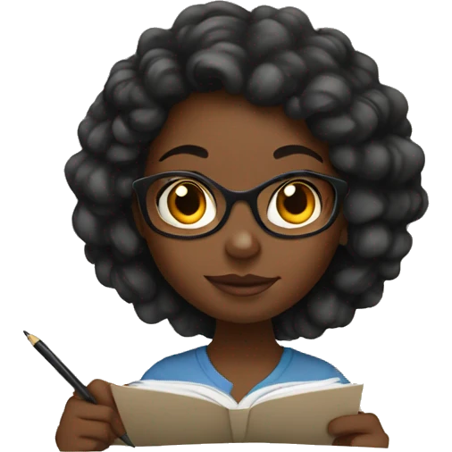 black girl writing  emoji