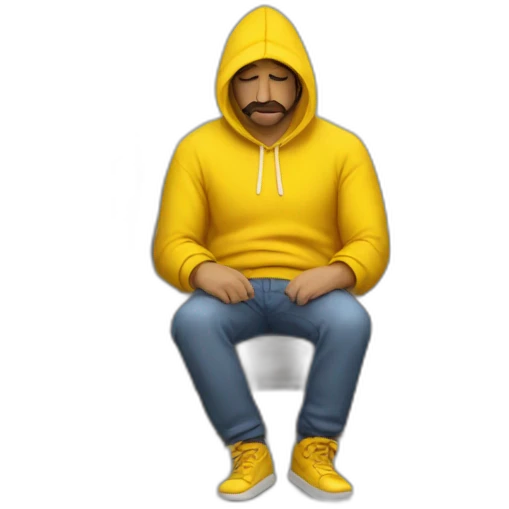 Armenian men  with yellow hoodie sleeping emoji
